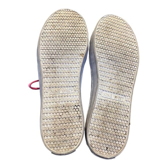 NINE WEST Women's Best Pink Lace Up Sneaker Blue Cheetah Sherpa Tongue 8.5 M - Picture 5 of 5